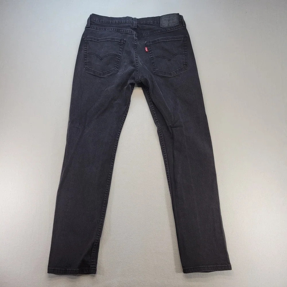 Levi's 502 Regular Taper Jeans Mens 32x32 Black Denim Stretch Mid Rise